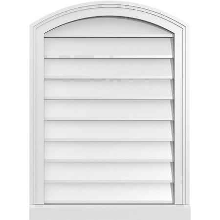 Ekena Millwork Arch Top Surface Mount PVC Gable Vent: Functional, w/ 2"W x 2"P Brickmould Sill Frame, 22"W x 30"H GVPAR22X3003SF
